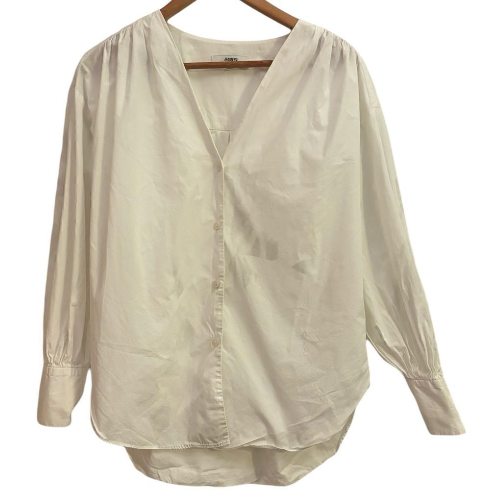 Jason Wu Collection White Button Up Poplin Minima… - image 2